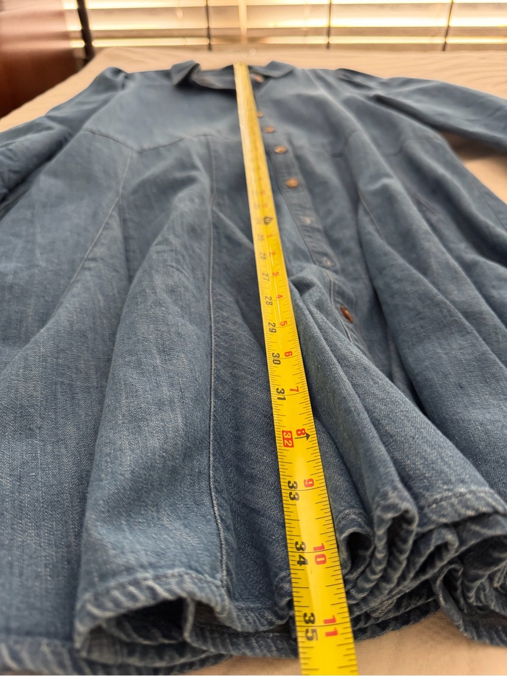Sezané Denim Button-Front Dress - Classic Blue - Picture 5 of 6